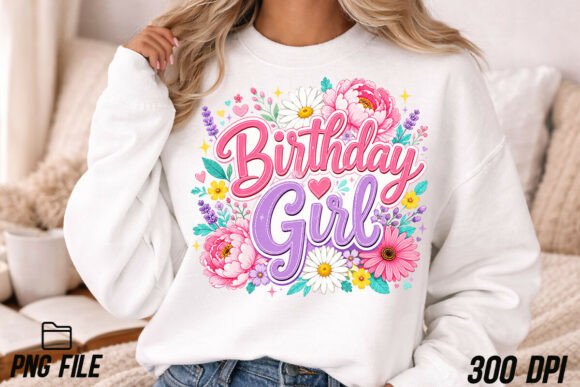 Birthday Girl Png Floral Birthday Png: A Versatile Design Asset