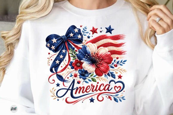 Boho Floral USA 250 Patriotic Bow PNG: A Design Asset for Every Creator