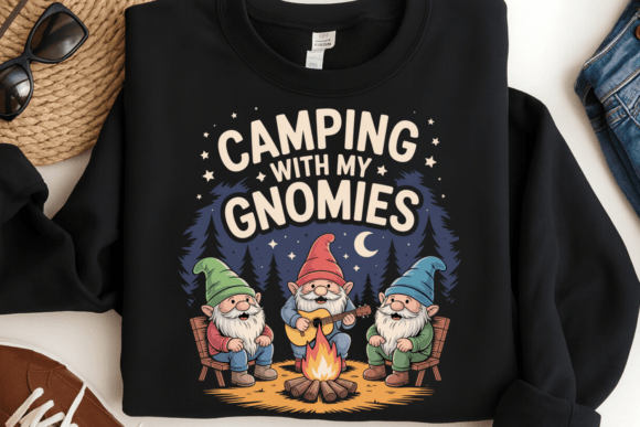 Camping with My Gnomies Shirt PNG: A Designer's Playful Asset
