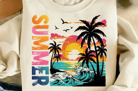 Capturing the Golden Hour: The Retro Vintage Sunset Summer Beach Png