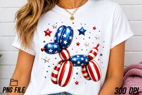 Celebrate in Style with Patriotic Balloon Dog PNG Sublimation