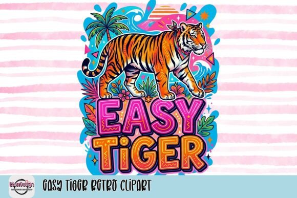 Easy Tiger Retro Clipart: A Bold Graphic for Modern Projects