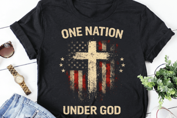 One Nation Under God, Christian USA Flag: A Design Asset for Faith and Freedom