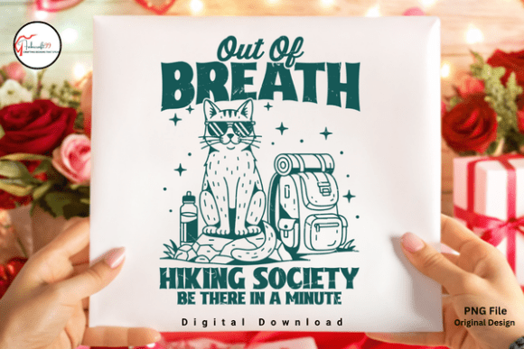 Out of Breath Hiking Society Camping Cat: A Design Asset That Gets It