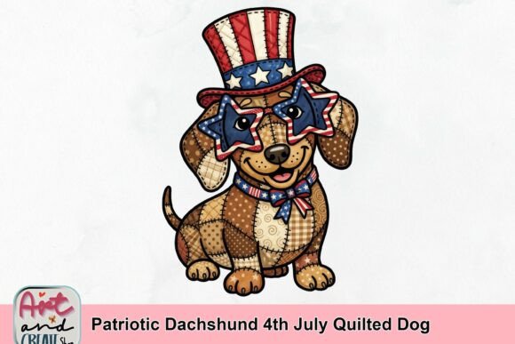 Patriotic Dachshund 4th July Quilted Dog Design Guide