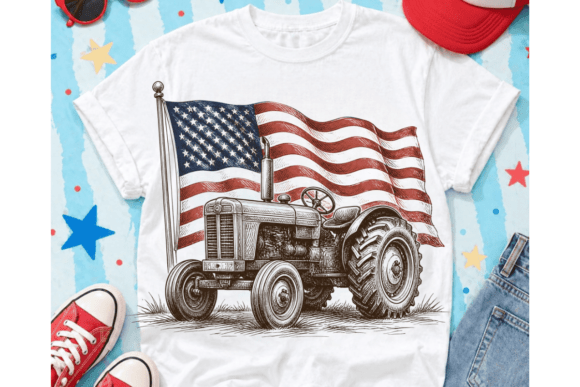 Patriotic Tractor PNG: 250 Years of American Farming Heritage