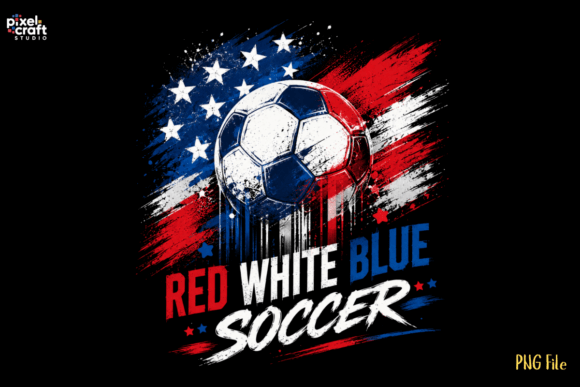 Red White Blue, Patriotic Soccer PNG: A Bold Digital Asset