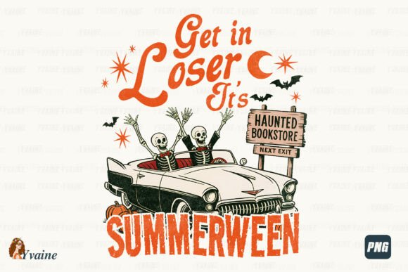 Summerween Get in Loser Skeletons PNG: Your Ticket to Spooky Summer Style