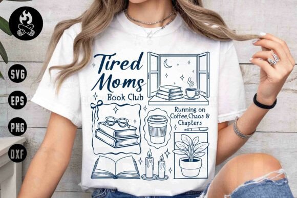 Tired Moms Book Club Retro Reading Png: Your Cozy Design Escape