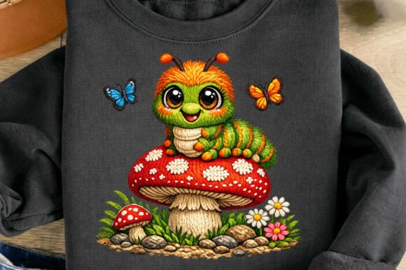 Whimsical Caterpillar Faux Embroidery: A Designer's Guide